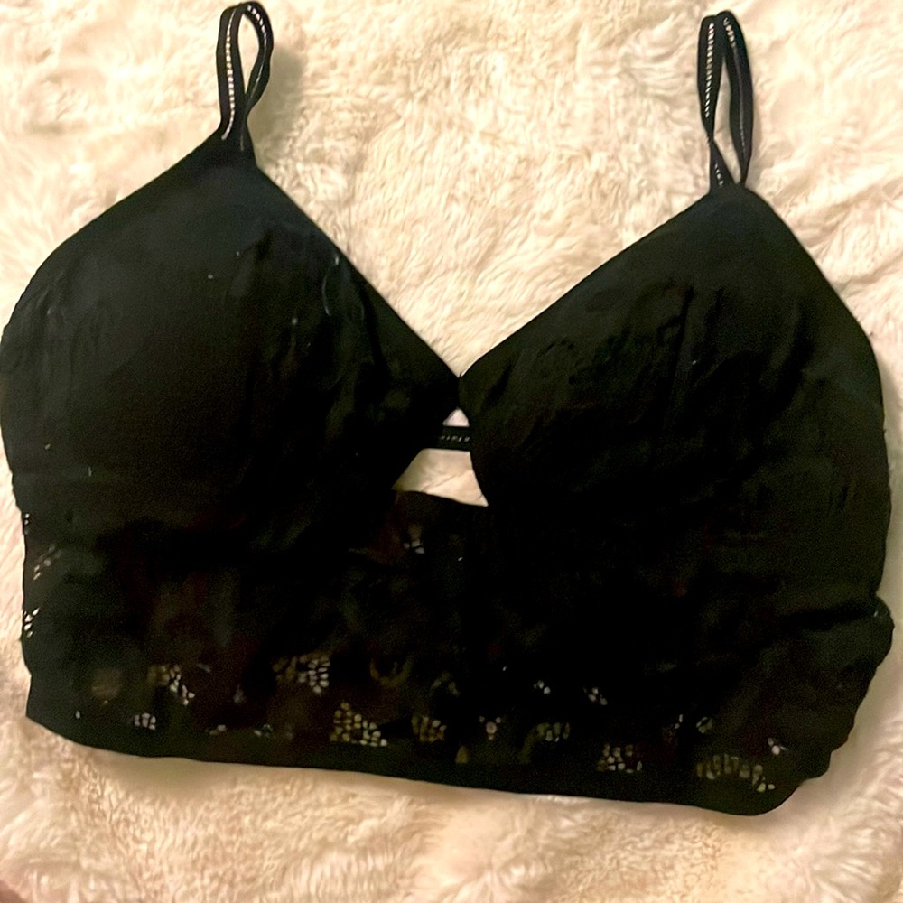 Black bra but can also be worn as a bathing suit